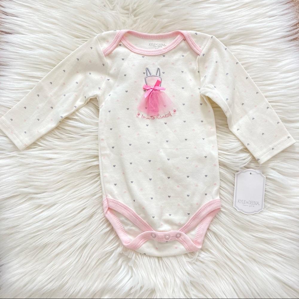 NEW Kyle & Deena Baby Girl 3-6 months One Piece Bodysuit Long Sleeves